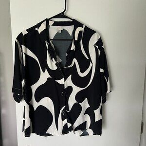 A New Day Black and White Blouse Size Medium